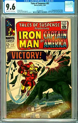 Buy TALES OF SUSPENSE 83 CGC 9.6 CAPTAIN AMERICA IRON MAN - 1st TUMBLER Marvel 1966 • 492.80£