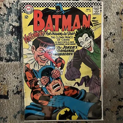 Buy 1966 DC Batman #186 Comic Book Awesome Cover Art! 1st App Of Gaggy The Clown • 31.53£