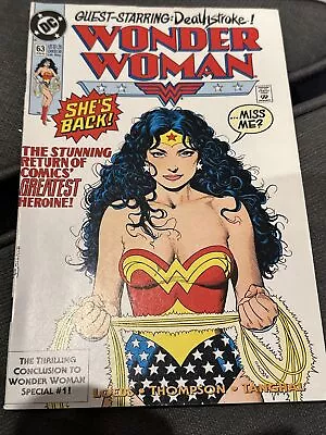 Buy Wonder Woman #63 Dc 1992 Classic Brian Bolland Iconic Cover! Deathstroke App! • 11.85£