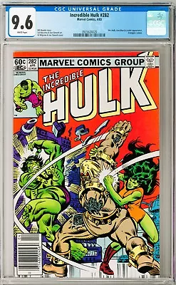 Buy Incredible Hulk #282 CGC 9.6 (Apr 1983, Marvel) 1st She-Hulk Team Up, Leader App • 240.45£