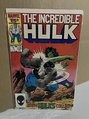 Buy Incredible Hulk 326 🔑1986 BATTLE Rick Jones VS Bruce Banner🔥Comics🔥NM- • 8£