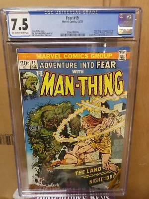 Buy Marvel Comics 19 Man Thing Adventure Into Fear 1st App Howard Duck CGC 7.5 • 289.99£