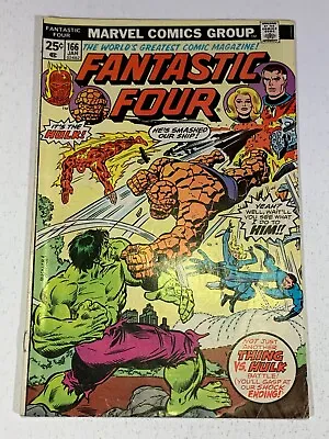 Buy FANTASTIC FOUR #166 1976 Classic Battle Of The Hulk Vs The Thing! Rare • 15.83£