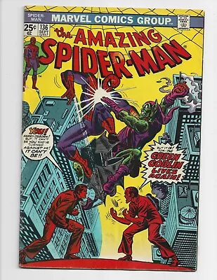 Buy AMAZING SPIDER-MAN #136 Marvel 1974 - 1st App Harry Osborn As Green Goblin CC • 63.21£