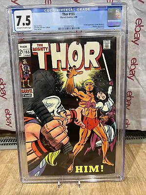 Buy Thor #165 - Marvel 1969 CGC 7.5 OW Wp 1st Full Appearance Of Him (Adam Warlock). • 320.24£