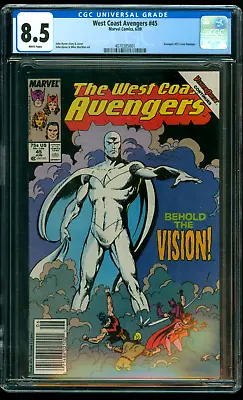Buy West Coast Avengers #45 CGC 8.5 1st App Appearance White Vision Newsstand 1989 • 150.39£