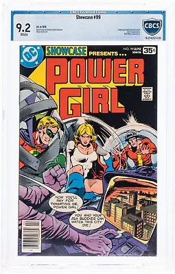 Buy Showcase #99 Power Girl 3nd Solo CBCS 9.2 DC 1978 White Pages  CGC • 93.22£