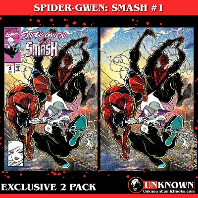 Buy [2 Pack] Spider-gwen: Smash #1 Kaare Andrews (616) Exclusive Var (12/27/2023) • 34.51£