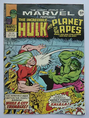 Buy Mighty World Of Marvel #234 - Hulk - Marvel UK Comic - 23 March 1977 FN 6.0 • 5.99£