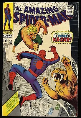 Buy Amazing Spider-Man #57 FN/VF 7.0 Ka-Zar Appearance! Romita Cover! Marvel 1968 • 59.13£