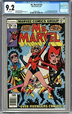 Buy Ms. Marvel #18 Cgc 9.2 White Pages Marvel Comics 1978 • 166.28£