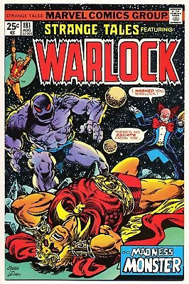 Buy STRANGE TALES #181 VG/F, Jim Starlin Warlock, Marvel Comics 1975 Stock Image • 11.86£