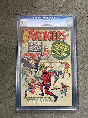 Buy Avengers #6, Marvel Comics, 7/64 (CGC Grade 5.5) • 270£