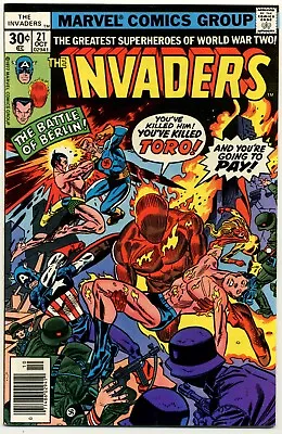 Buy Invaders #21 1977 Bronze Age Marvel Comics Captain America • 5.56£