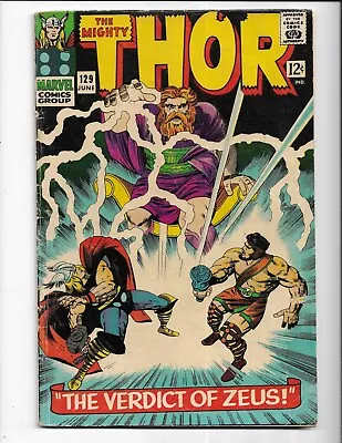 Buy Thor 129 - Vg- 3.5 - 1st Appearance Of Ares - Zeus - Hercules - Odin (1966) • 35.58£