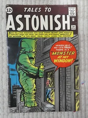 Buy Atlas Marvel Horror Tales To Astonish 34  VGF 5.0  1962 Monster At My Window • 329.99£