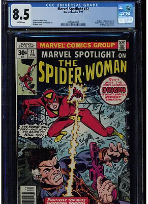 Buy Marvel Spotlight #32 Cgc 8.5 White Pages 1st & Origin Appearance Spider-woman 77 • 240.75£