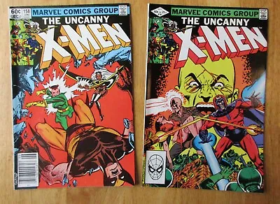 Buy Lot Of 2 UNCANNY X-MEN: 158 *Key! Newsstand!*, 161 *White Pgs! Bright & Glossy!* • 18.23£