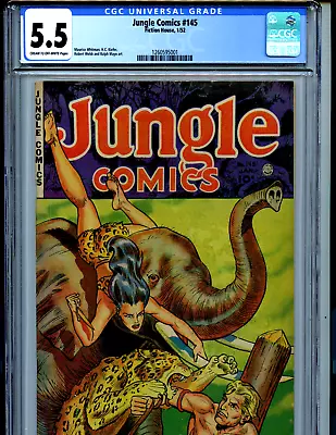 Buy Jungle Comics # 145 CGC 5.5 1952  Fiction House Kaanga K72 • 308.33£