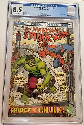 Buy Amazing Spider-man #119 1973 Marvel Cgc 8.5 White Pages! Spidey Vs Hulk! • 218.07£