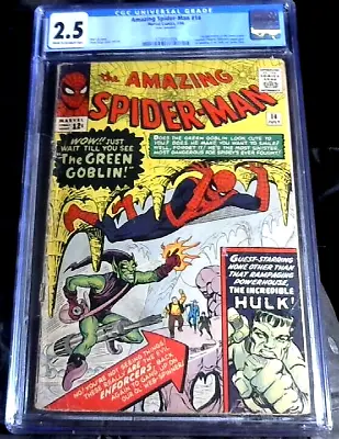 Buy AMAZING SPIDERMAN #14 CGC 2.5 (July 1964) Marvel Comic Ditko Cents • 1,275£