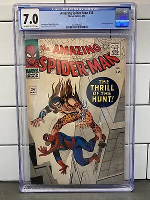 Buy Amazing Spider-Man #34 1966 CGC 7.0 Kraven Appearance Stan Lee Ditko • 279.83£
