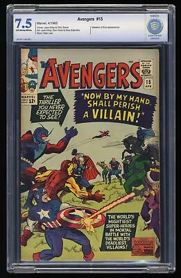 Buy Avengers #15 CBCS VF- 7.5 Death Baron Zemo Iron Man! Kirby Art! Marvel 1965 • 135.73£