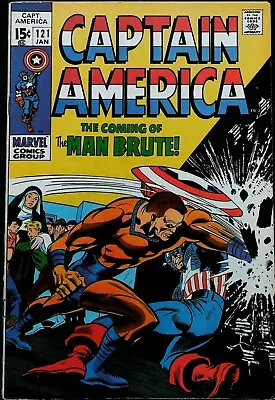 Buy Captain America #121 (1970) KEY *1st Appearance Of Man-Brute* - Mid Grade • 9.48£