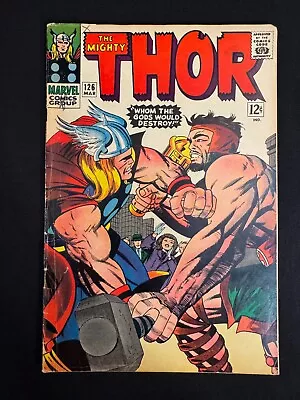 Buy Vintage Marvel Comics Thor 126 Comic Book 1966 Stan Lee  Thor Vs. Hercules • 47.96£