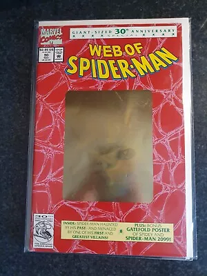 Buy Web Of Spiderman 90 Vfn Rare Gold Hologram Variant • 0.99£
