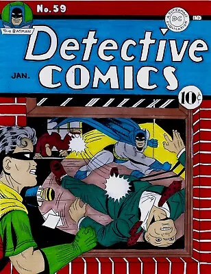 Buy Detective Comics # 59 Cover Recreation 1941 Batman Original Comic Color Art • 237.47£