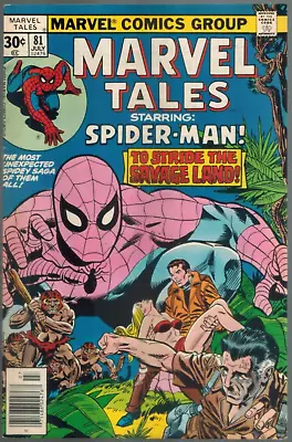 Buy Marvel Tales 81  The Savage Land!  (rep Amazing Spider-Man 103)  1977 VF • 7.87£
