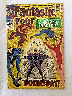 Buy Fantastic Four #59 Dr. Doom Inhumans Silver Surfer Appearance! Marvel Nice Mid G • 23.68£