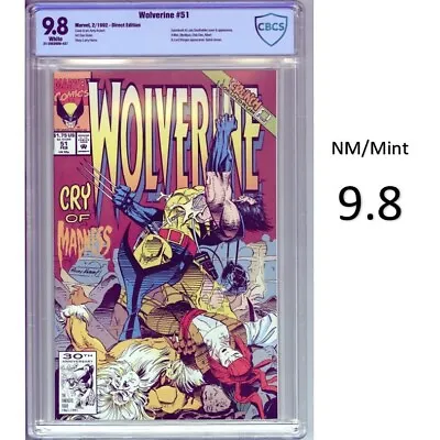 Buy Wolverine #51- Wolverine Gets Picked Up By Mystique! CBCS 9.8 - Brand New Slab! • 58.15£