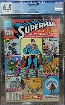 Buy SUPERMAN #423 Newsstand (CGC 6.5) - LAST ISSUE (1986). Allan Moore Story • 25.42£