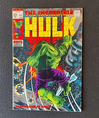 Buy Incredible Hulk #111. FN+ Glossy Silver Age  Marvel Comics1969 1st Galaxy Master • 18.16£