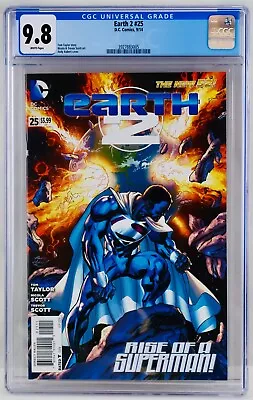 Buy Earth 2 #25 CGC 9.8 White Pages First Val-Zod Cover Appearance 1st NM/MT New 52 • 159.90£
