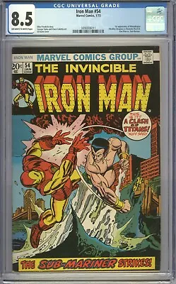 Buy Iron Man #54 (1973), CGC 8.5, 1st Appearance Moondragon • 125.71£