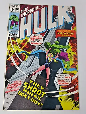 Buy Incredible Hulk #142 1971 [VF] 1st New Valkyrie Samantha Paddington High Grade • 71.95£