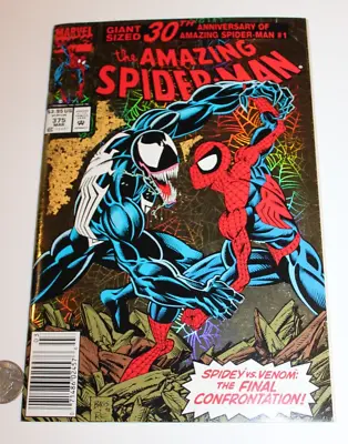 Buy PRINT ERROR Amazing Spider-man 375 Newsstand Gold Foil VF 1st She-Venom APP • 31.59£