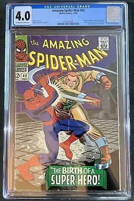 Buy Amazing Spider-Man #42 (1966) 🌟CGC 4.0🌟Mary Jane Watson's Face Revealed • 142.48£