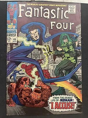 Buy Fantastic Four # 65-1st Ronan The Accuser & Kree Supreme Intelligence VF 1967🔥 • 40.02£
