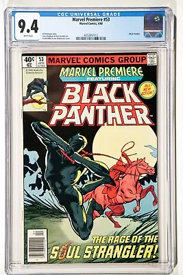Buy MARVEL PREMIERE FEATURING BLACK PANTHER #53, 1980 Cgc 9.4 Near Mint • 70.96£