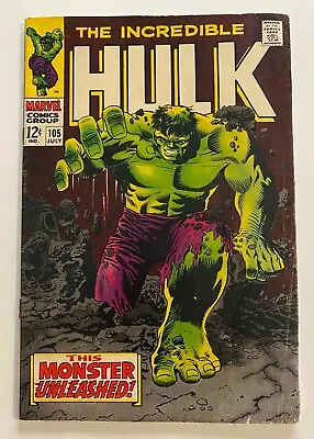 Buy Incredible Hulk #105 (1968) *Lot H* Silver Age! 1st App Missing Link! • 72.33£