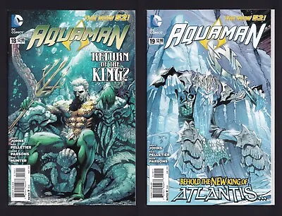 Buy Aquaman #18 & #19 1st Cameo/Full Appearance King Nereus/1st Topo DC 2013 • 11.19£
