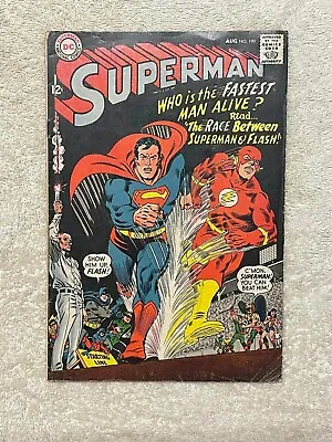 Buy Superman #199 (RAW 5.0 - DC Comics 1967) 1st Race Superman Vs. Flash • 239£