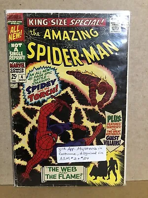 Buy Amazing Spider-man Annual #4 1967 3rd Appearance Of Mysterio. Detached Cover. • 31.62£