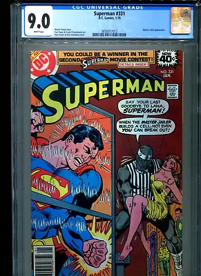 Buy Superman #331 CGC 9.0 (1979) First 1st Master Jailer White Pages • 63.22£