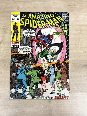 Buy Marvel Comics The Amazing Spider-man #91 Fn 6.0 • 50£