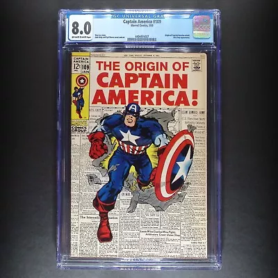 Buy Captain America #109 | Marvel 1969 | Origin Of Captain America | CGC 8.0 • 183.09£